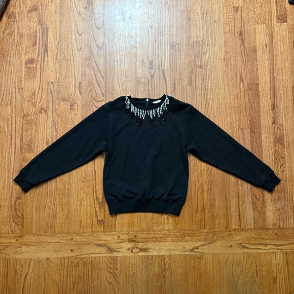 NWT Christopher Kane Beaded Embellished cotton sweatshirt in black size XS - Picture 2 of 16